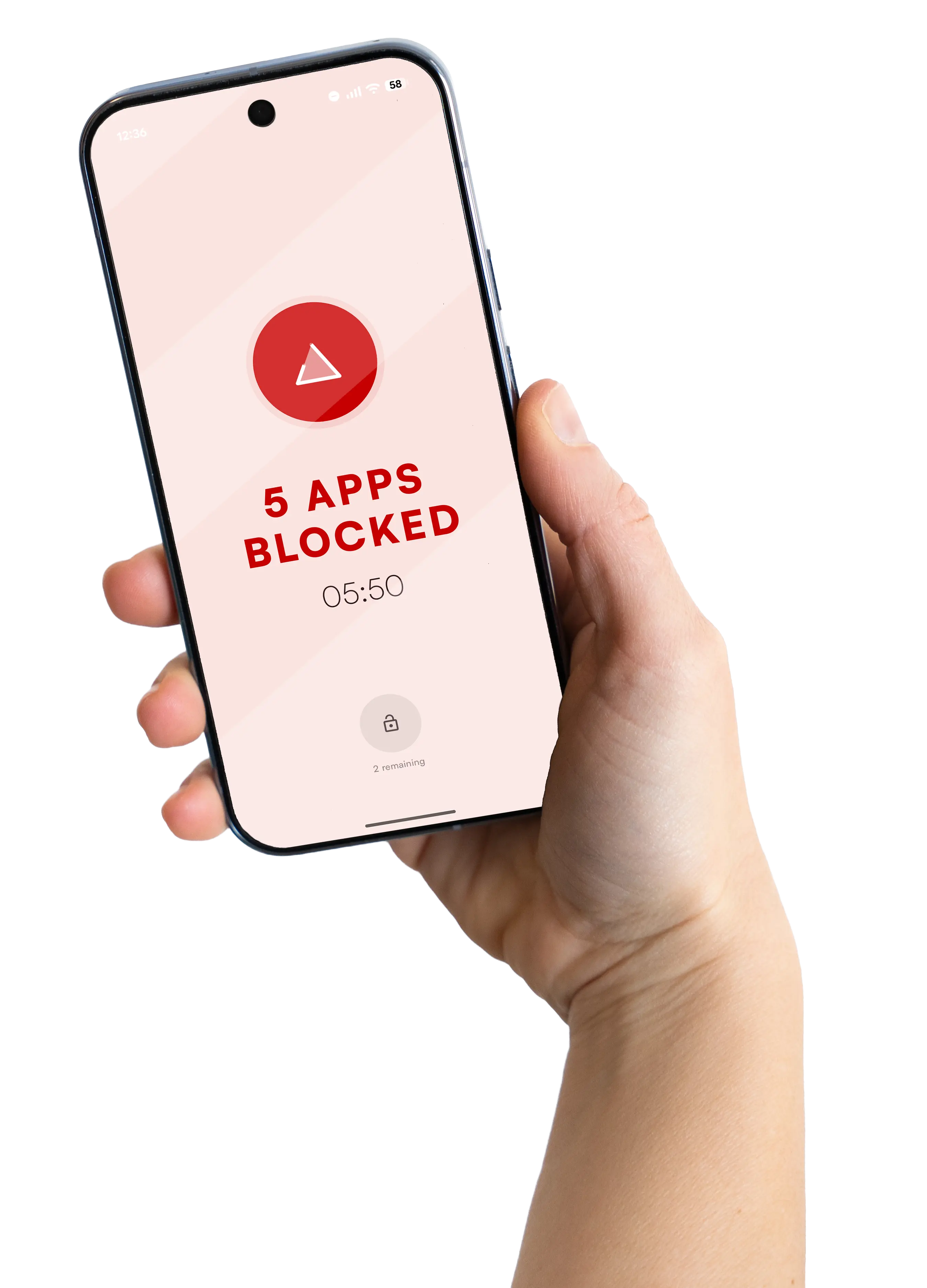 A hand holding a phone tapping an NFC tag